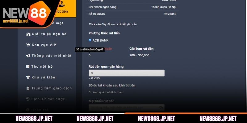 Quy trình rút tiền NEW88 cực nhanh và an toàn